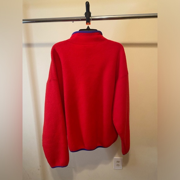 Vintage 90s Columbia Colorblock Red/Purple Fleece Jacket XL - Picture 7 of 7